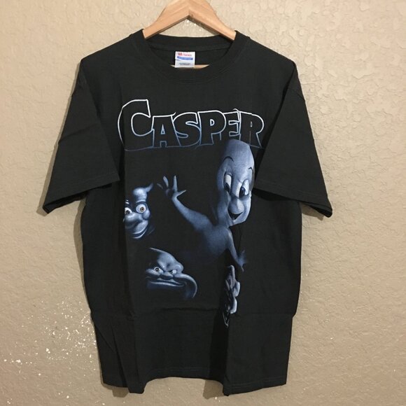 Casper The Friendly Ghost Movie Promo All Over Print AOP T-Shirt XL Black - Picture 1 of 5
